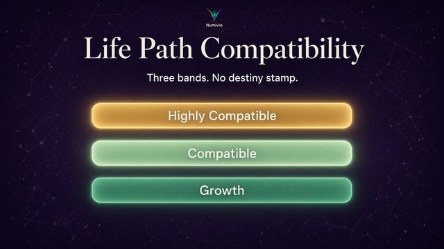 Life Path compatibility bands: Highly Compatible, Compatible, and Growth